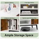 Modern TV Stand with Cabinets and Open Shelves