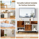 Sideboard Storage Cabinet with Display Shelves Doors and Drawer