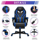 Computer Massage Gaming Recliner Chair with Footrest-Blue