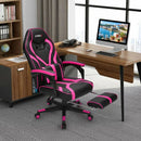 Computer Massage Gaming Recliner Chair with Footrest-Pink