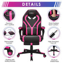 Computer Massage Gaming Recliner Chair with Footrest-Pink