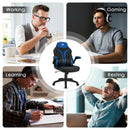 Height Adjustable Swivel High Back Gaming Chair Computer Office Chair-Blue
