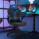 Height Adjustable Swivel High Back Gaming Chair Computer Office Chair-Blue