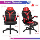 Height Adjustable Swivel High Back Gaming Chair Computer Office Chair-Red