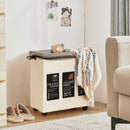 120L 3-Section Laundry Hamper Sorter with Wheels and Mesh Cover-Beige