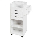 Wooden Utility Rolling Craft Storage Cart-White