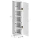 Free Standing Toilet Paper Holder with 4 Shelves and Top Slot for Bathroom-White