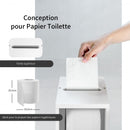 Free Standing Toilet Paper Holder with 4 Shelves and Top Slot for Bathroom-White