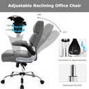 Adjustable Swivel Office Chair with High Back and Flip-up Arm for Home and Office-Gray