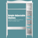 Wood Over the Toilet Bathroom Space Saver with Paper Holder and Shelf