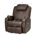 Heated Vibration Massage Power Lift Chair with Remote-Coffee