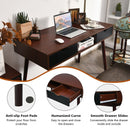 48 Inch Wooden Workstation Laptop Table with Drawers