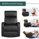 Recliner Chair Swivel Rocker Manual Single Sofa Lounger with Footrest-Black