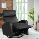 Recliner Chair Swivel Rocker Manual Single Sofa Lounger with Footrest-Black