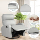 Recliner Chair Swivel Rocker Manual Single Sofa Lounger with Footrest-Gray