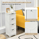 Free-Standing Side Storage Organizer with 4 Drawers-White