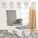 Baby Nursery Relax Rocker Rocking Chair Glider & Ottoman Set-Gray