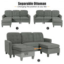 Convertible L-shaped Sectional Sofa Couch with Massage Cushion-Dark Gray
