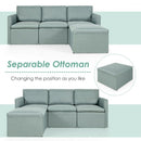 Convertible L-Shaped Sectional Sofa Couch with Reversible Chaise-Green