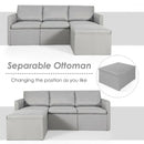 Convertible L-Shaped Sectional Sofa Couch with Reversible Chaise-Light Gray