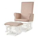 Wooden Baby Nursery Glider and Ottoman Cushion Set-Pink