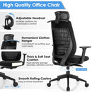 High Back Mesh Office Chair Swivel Reclining Task Chair with Clothes Hanger