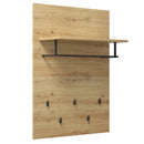 Wall-Mounted Clothes Hanger Rack Shelf with 5 Hooks and Hanging Rod