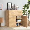 Free Standing Storage Cabinet Floor Cabinet with 2 Drawers Doors and Shelves