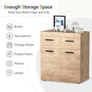 Free Standing Storage Cabinet Floor Cabinet with 2 Drawers Doors and Shelves