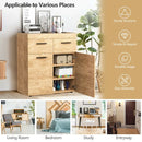 Free Standing Storage Cabinet Floor Cabinet with 2 Drawers Doors and Shelves