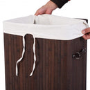 Rectangle Bamboo Hamper Laundry Basket Washing Cloth Bin Storage Bag Lid 3 color-Brown