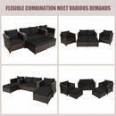 5 Pieces Patio Cushioned Rattan Furniture Set-Black