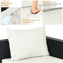 5 Pieces Patio Rattan Furniture Set with Coffee Table-Off White