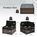 6 Pieces Patio Rattan Furniture Set with Cushions and Glass Coffee Table-Black