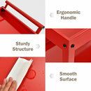 3-Tier Utility Cart Metal Mental Storage Service Trolley-Red