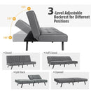 Futon Sofa Bed PU Leather Convertible Folding Couch Sleeper Lounge-Gray