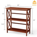 3-Tier Bookshelf Wooden Open Storage Bookcase for Home Office-Natural