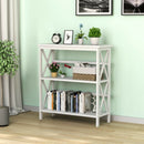 3-Tier Bookshelf Wooden Open Storage Bookcase for Home Office-White