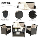 4 Pieces Outdoor Rattan Furniture Set
