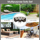 4 Pcs Furniture Patio Set Outdoor Wicker Sofa Set