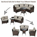 4 Pcs Furniture Patio Set Outdoor Wicker Sofa Set
