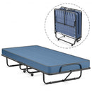 Rollaway Guest Bed with Sturdy Steel Frame and Wheels-Navy