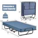 Rollaway Guest Bed with Sturdy Steel Frame and Wheels-Navy