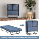 Rollaway Guest Bed with Sturdy Steel Frame and Wheels-Navy