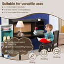 Kids Desk and Chair Set Study Writing Desk with Hutch and Bookshelves-Brown