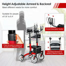 2-in-1 Multipurpose Rollator Walker with Large Seat-Red