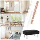 Ottoman Footrest Stool PU Leather Seat with Metal Legs-Black