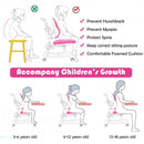 Adjustable Height Student Chair with Sit-Brake Casters and Lumbar Support for Home and School-Pink