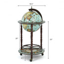 17 Inch Globe Wine Bar Stand 16th Century Italian Map Liquor Bottle Shelf Cart