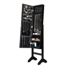 Attractive Rectangle Mirrored Jewelry Cabinet-Black